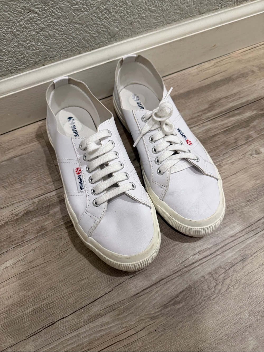 Superga White Low-Top Lace-Up Sneakers